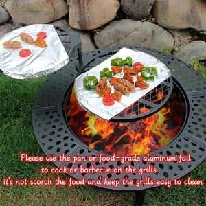 Fire Pit with Grill and Lid