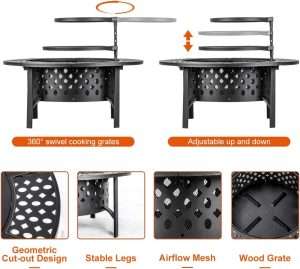 Round Metal Fire Pit Table