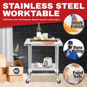 Rolling Heavy Duty Stainless Cart Table