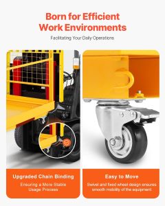 Forklift man basket with wheels