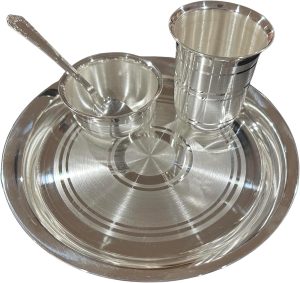 Silver Thali Plate Set