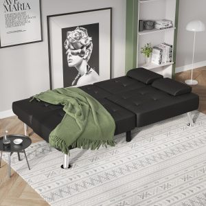 PU leather futon bed