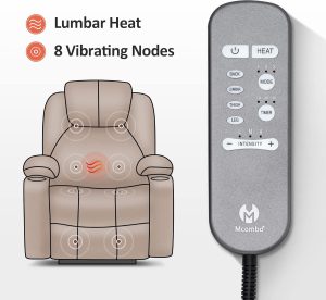 Fabric recliner with USB ports
