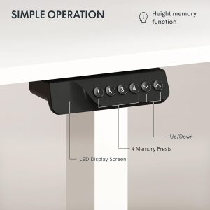 White adjustable computer desk