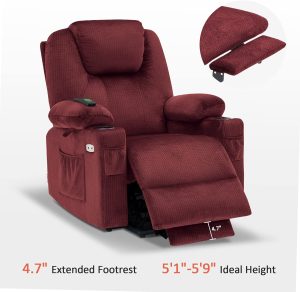 Extended footrest lift chair