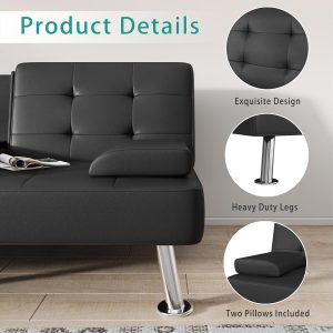 Removable armrest futon