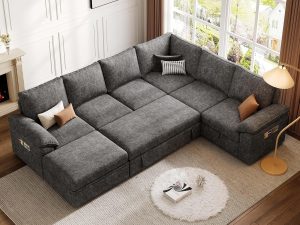 Large grey sectional sofa