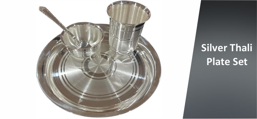 Silver Thali Plate Set