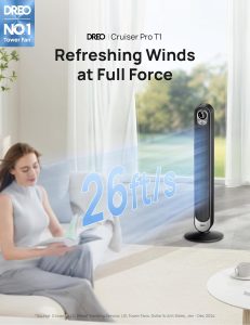 Quiet bladeless tower fan