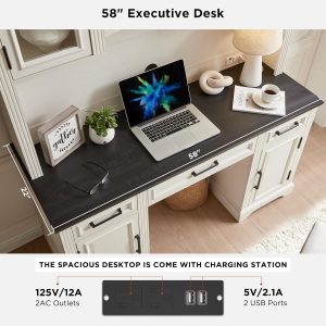 Charging station computer desk