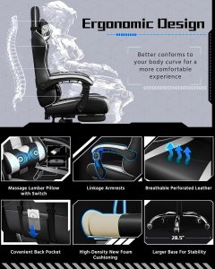 Footrest gaming seat