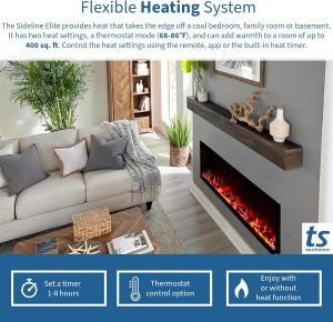 LED flame electric heater