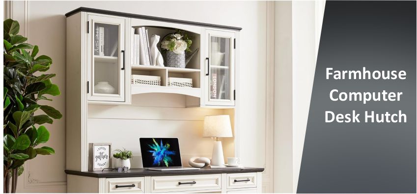 Farmhouse Computer Desk Hutch