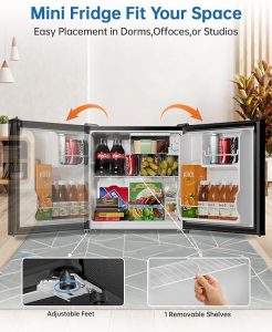 Adjustable thermostat mini fridge