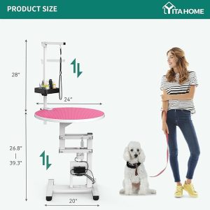 Adjustable pet grooming station