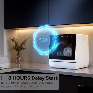 Glass door mini dishwasher