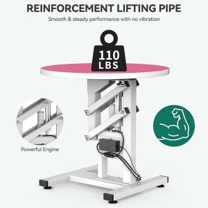Pink pet grooming table