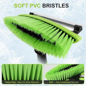 Pivoting head snow brush