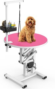 Rotating dog grooming table