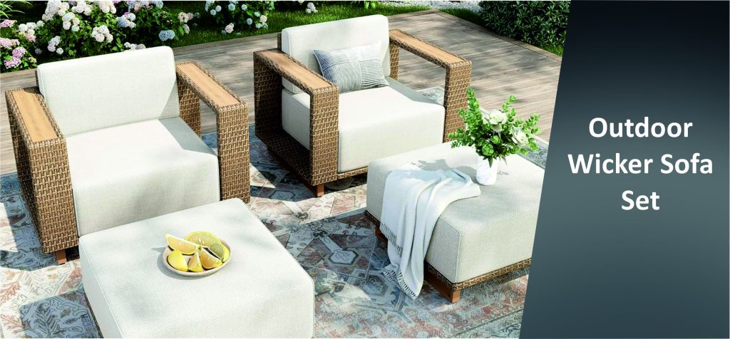 Outdoor Wicker Sofa Set