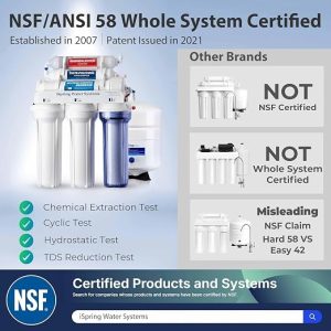 NSF certified reverse osmosis system