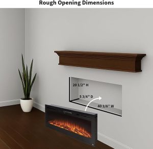 wall recessed electric fireplace